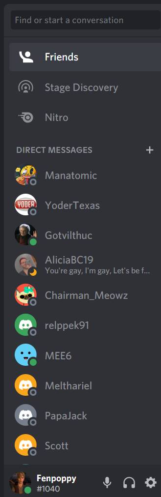 Discord friends list