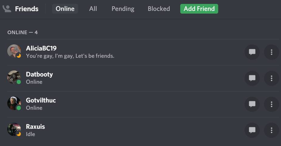 Discord online friends